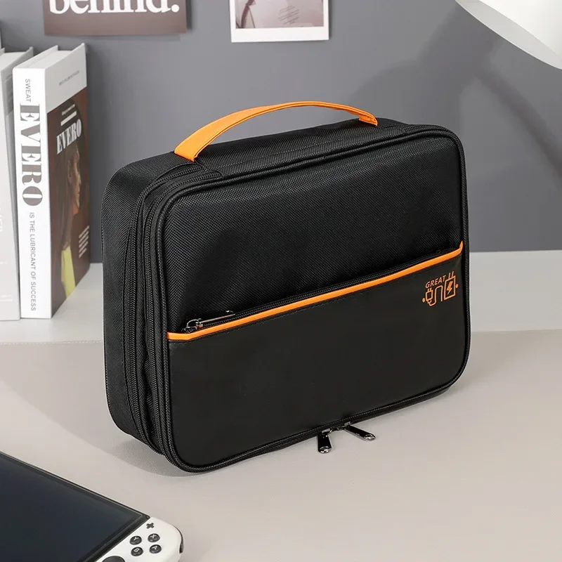 3 Tier Portable Wire USB Line Holder Bag Travel Power Bank Earphone Line Organizer Box Mouse Charging Line Storage Ziplock Bag