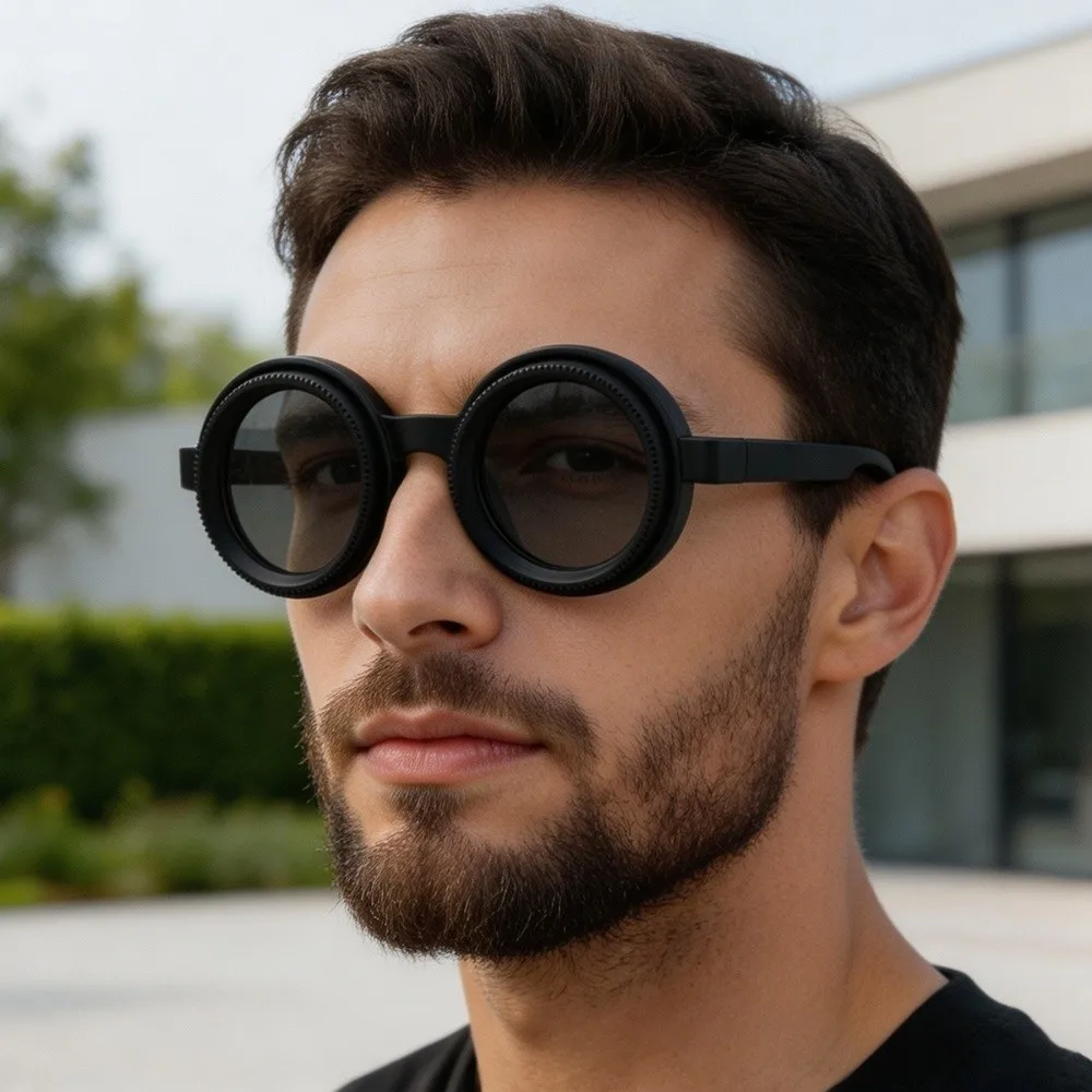 Vintage Polarizing Round Sunglasses Rotatable Elegant Adjustable Zoom Sunglasses Convenient Versatile Stylish Sunglasses Outdoor