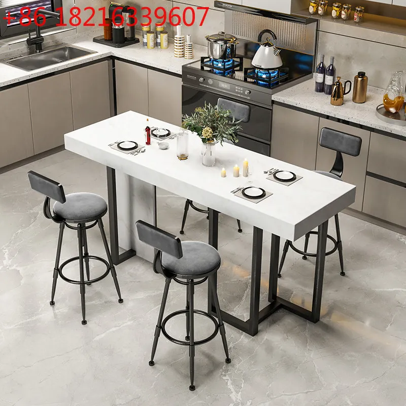 

Скандинавский мраморный барный стол для дома, у настенного светильника, роскошный высокий стол и стул для гостиной