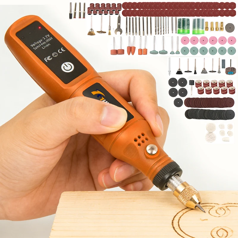 Cordless Mini Electric Rotary Tool Set 16000RPM USB Charging Engraving Pen Electric Drill Dremel Tools Jewelry Metal Polishing