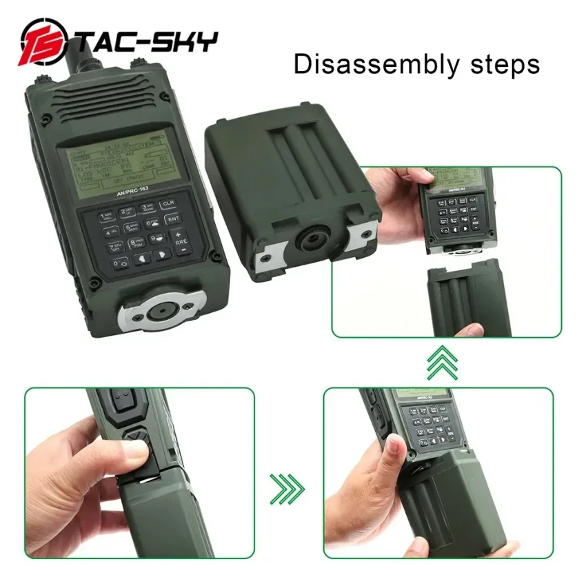 TS TAC-SKY Tactical PRC-163 Harris Military Radio Dummy Virtual Box PRC 163 Non-Functional Walkie Talkie Model for Baofeng UV5R