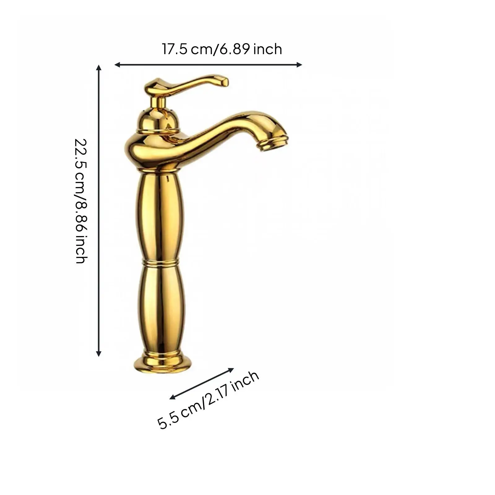 Single-Handle Basin Mixer Tap Retro Bathroom Faucet with Single Lever Basin Mixer with Curved Spout Deck-Mounted Glossy