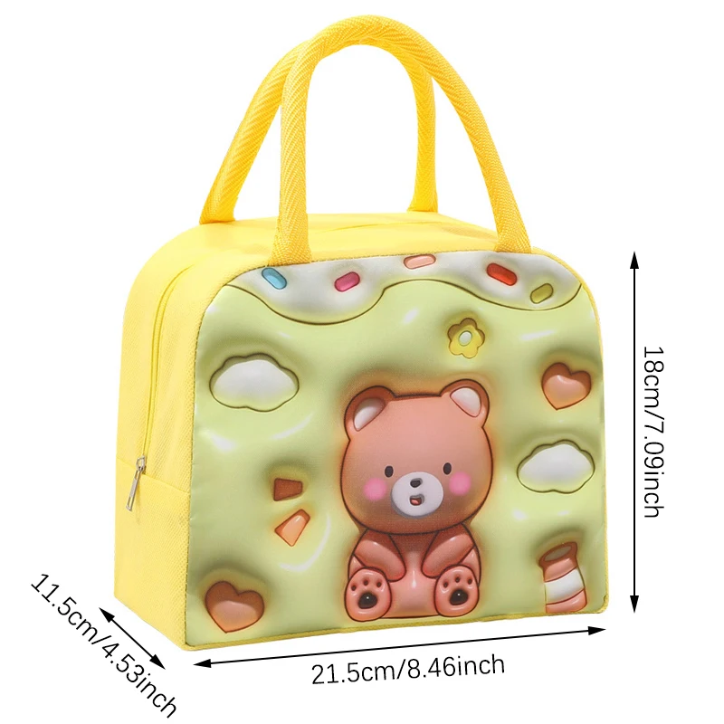 Kids Bento Bag Cartoon Children Oxford Aluminum Foil Thermal Bags For Girls Insulation Waterproof Lunch Box School Office Picnic