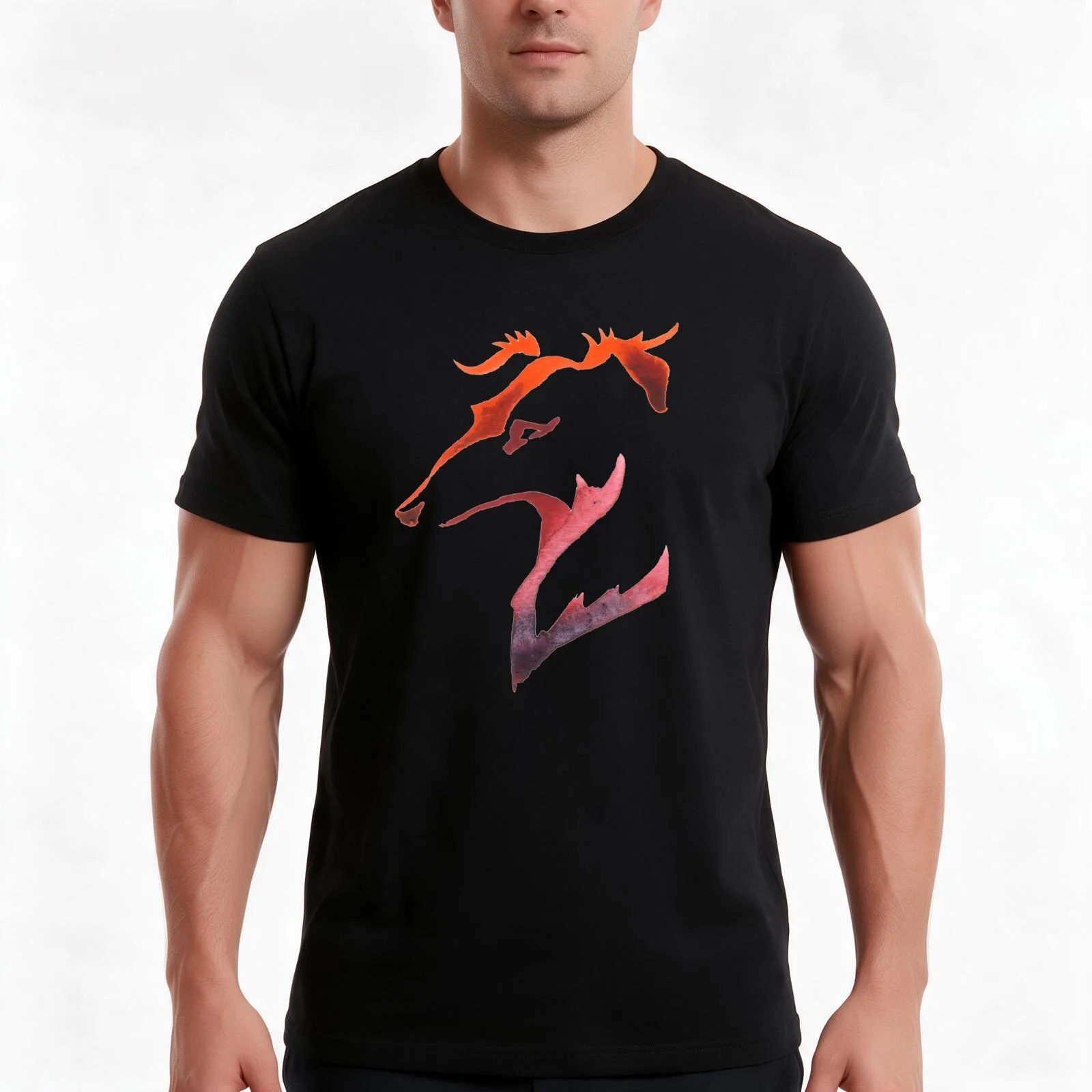 Rainbow Splash Silken Portrait T-Shirt, Summer Casual Cotton Tee, Oversized Streetwear Tops, Vintage Graphic Print, 100% Cotton