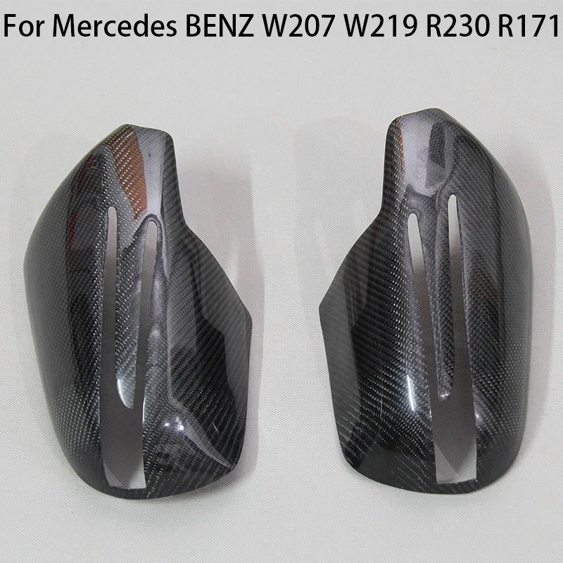 

For Mercedes Benz W207 W219 R230 R171 E-Coupe CLS SL SLK Class Real Carbon Fiber Car Rear View Side Mirror Cover Cap Accessories