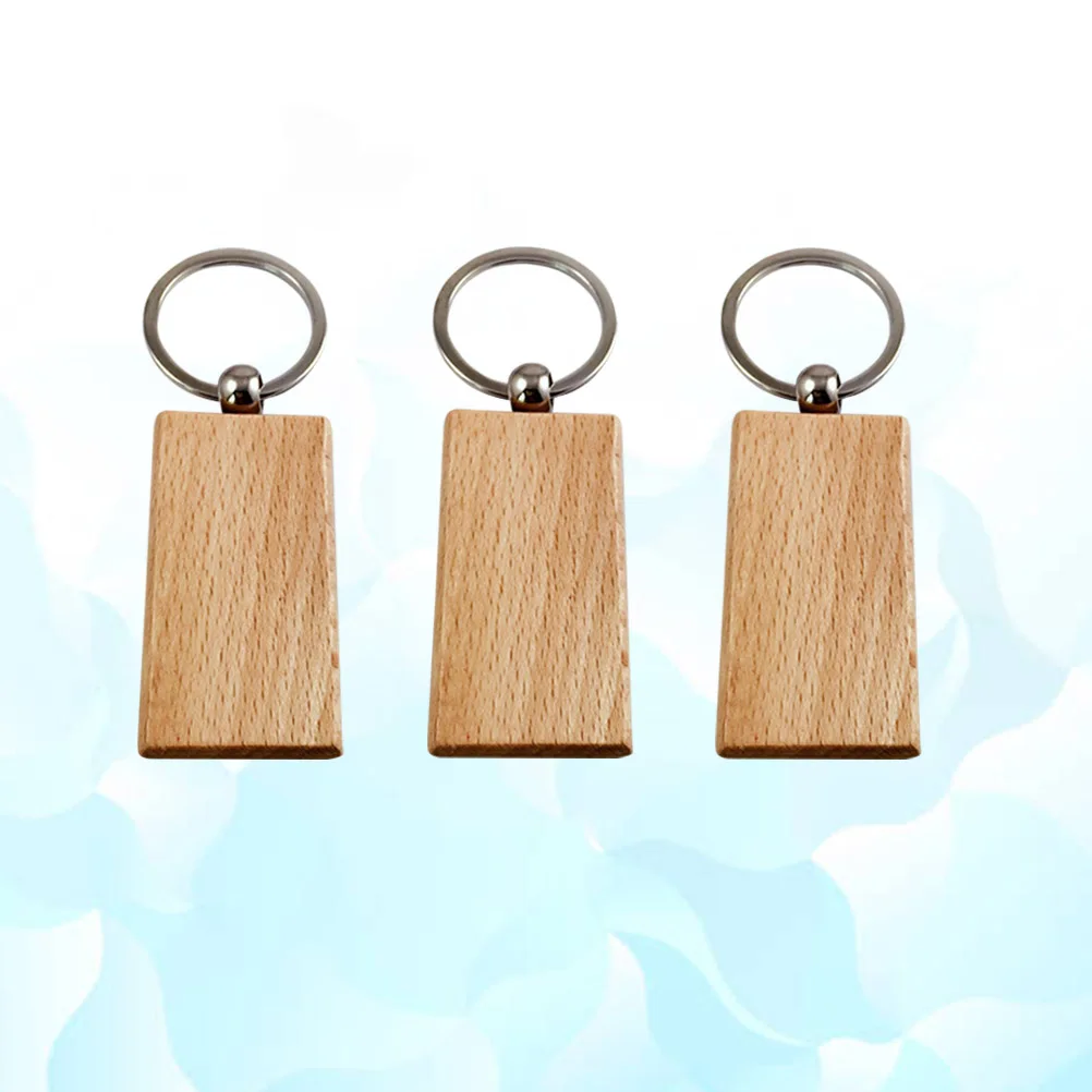 

5Pcs Wood Keychain Durable H made Wallet Creative Gift Bamboo Hanging Keyrings Wooden Key Holder Fashion Accessories