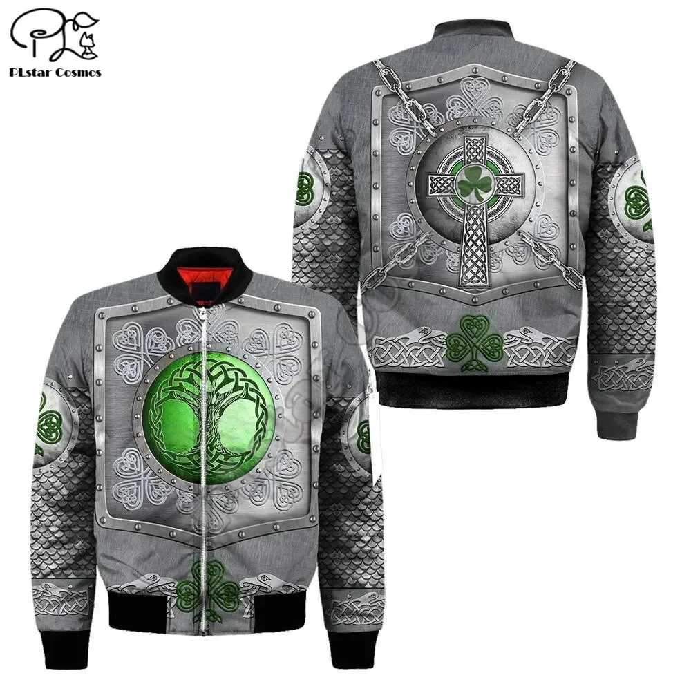 PLstar Cosmos irlandés Día de San Patricio 3D impreso moda hombres chaqueta Bomber Hip Hop Unisex Casual rompevientos Envío Directo D30