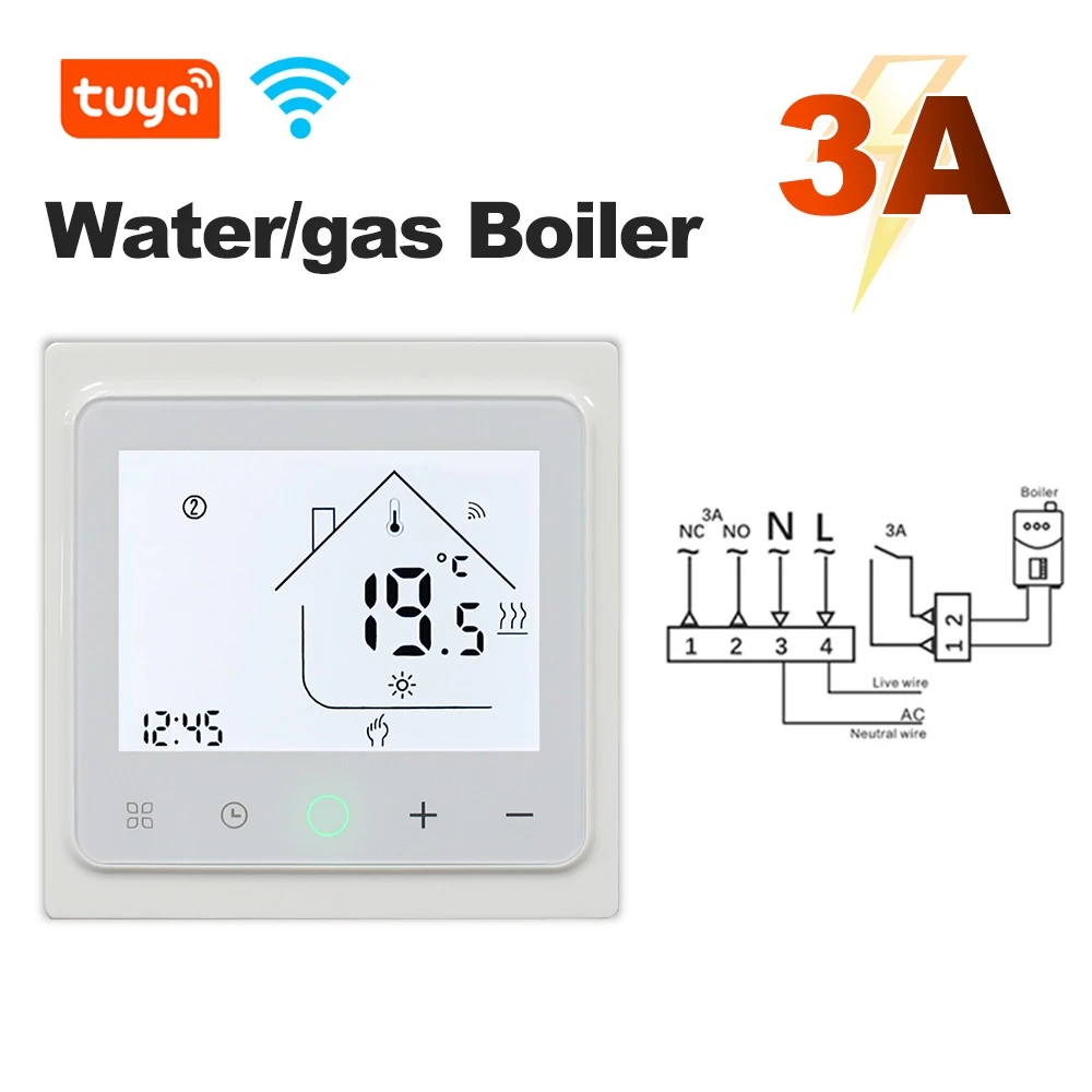 Thermostat WiFi intelligent pour chauffage électrique/eau/chaudière à gaz, contrôleur de température