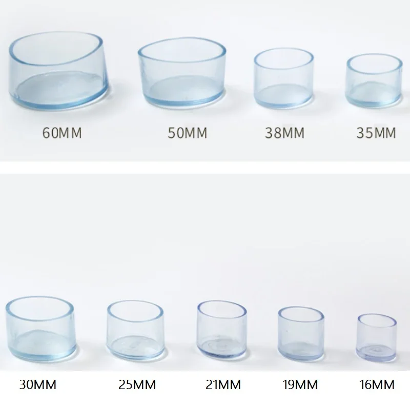 Non-Slip Chair Legs Caps Transparent PVC Round Table Chair Foot Cover Thicken Furniture Floor Protector Pads Leveling Feet image 4