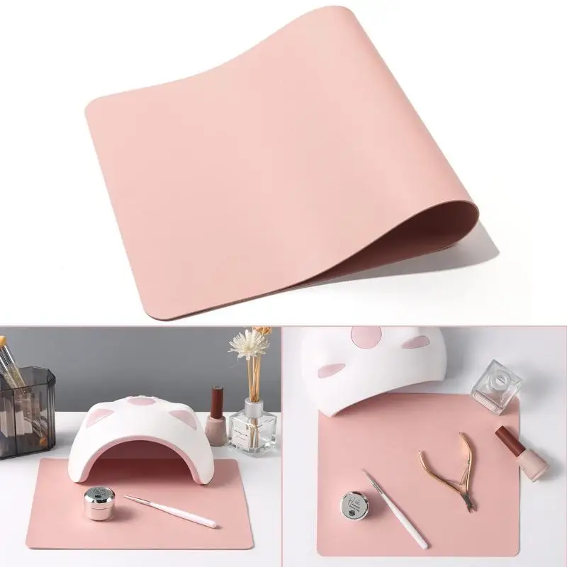 1Pc Foldable PU-Leather Nail Art Table Mat - Waterproof/Easy-Cleaning Armrest Cushion Hand Rest Pad For Studio/DIY Manicure Desk