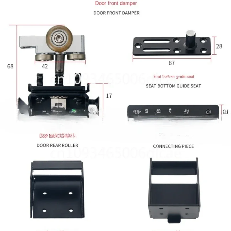 Bus Door Slide Rail Inner Push Sliding Door Buffer Hanging Wheel Office Cloakroom Invisible Door Track Sliding Hardware