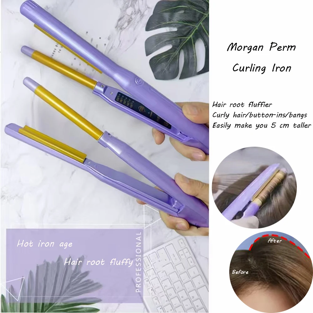 High Top Fluffy Pad Hair Root Curling Iron Wavy Curling Iron Multi-function Round Electric Curling Iron Hair Straightener Tool