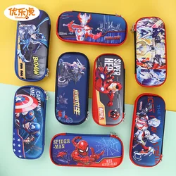 Disney Marvel 3D Anime EVA Waterproof Kids Pencil Case Superhero Cartoon Spider Man Iron Man Student Pencil Box Big Capacity Box