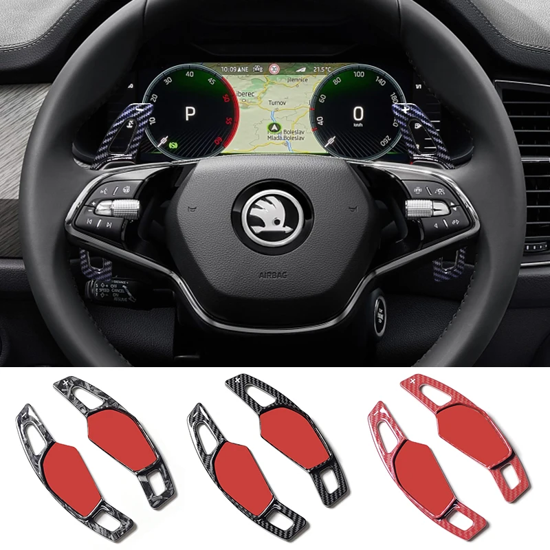 For Skoda Octavia A8 MK4 ENYAQ RS IV VRS Karoq Kodiaq 2020-2022 Car Steering Wheel Shift Paddle Extend Shifters Sticker DSG Gear