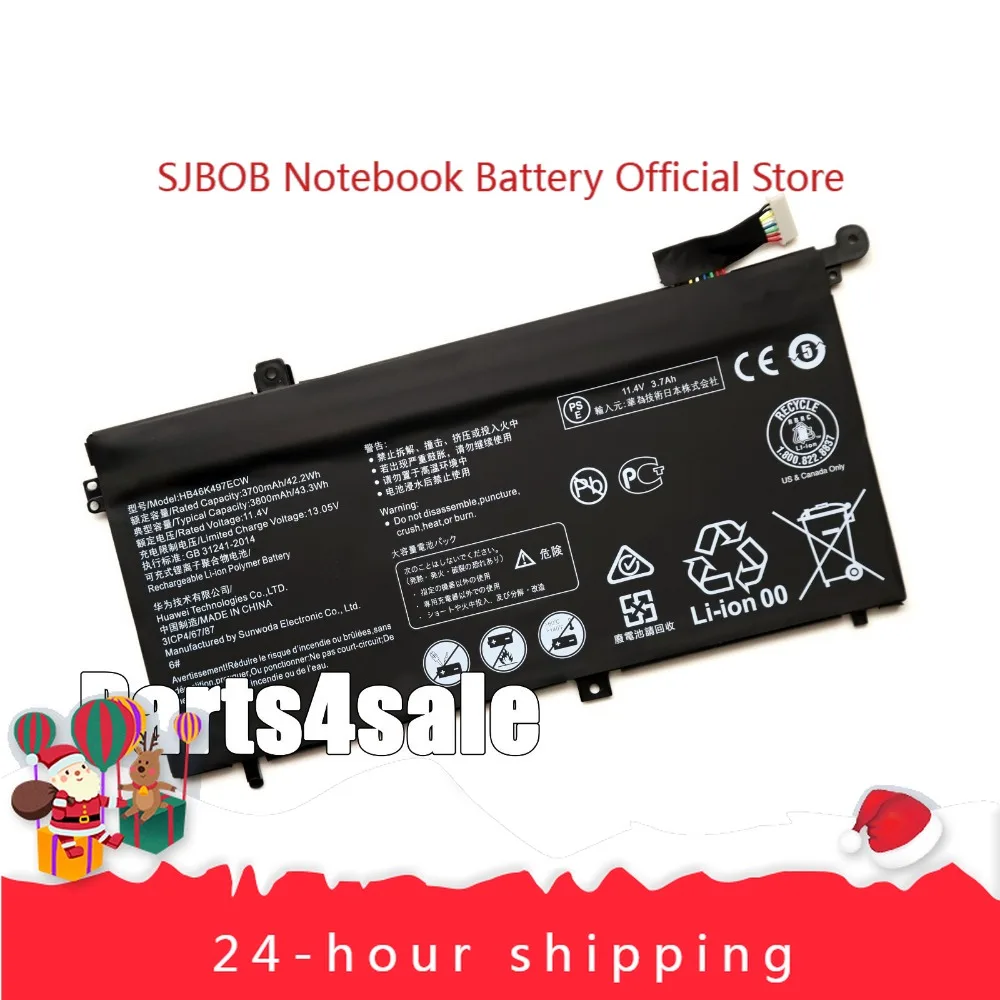 

New HB46K497ECW Battery for Huawei MateBook D 2018 PL-W19 MRC-W50 W60 laptop battery