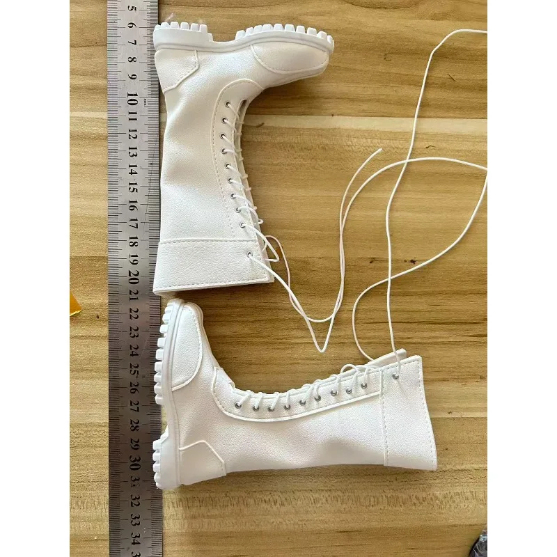 En Stock, escala 1/3, soldado femenino, zapatos con lazo de tubo largo hueco blanco, modelo apto para figuras de acción, accesorio para el cuerpo