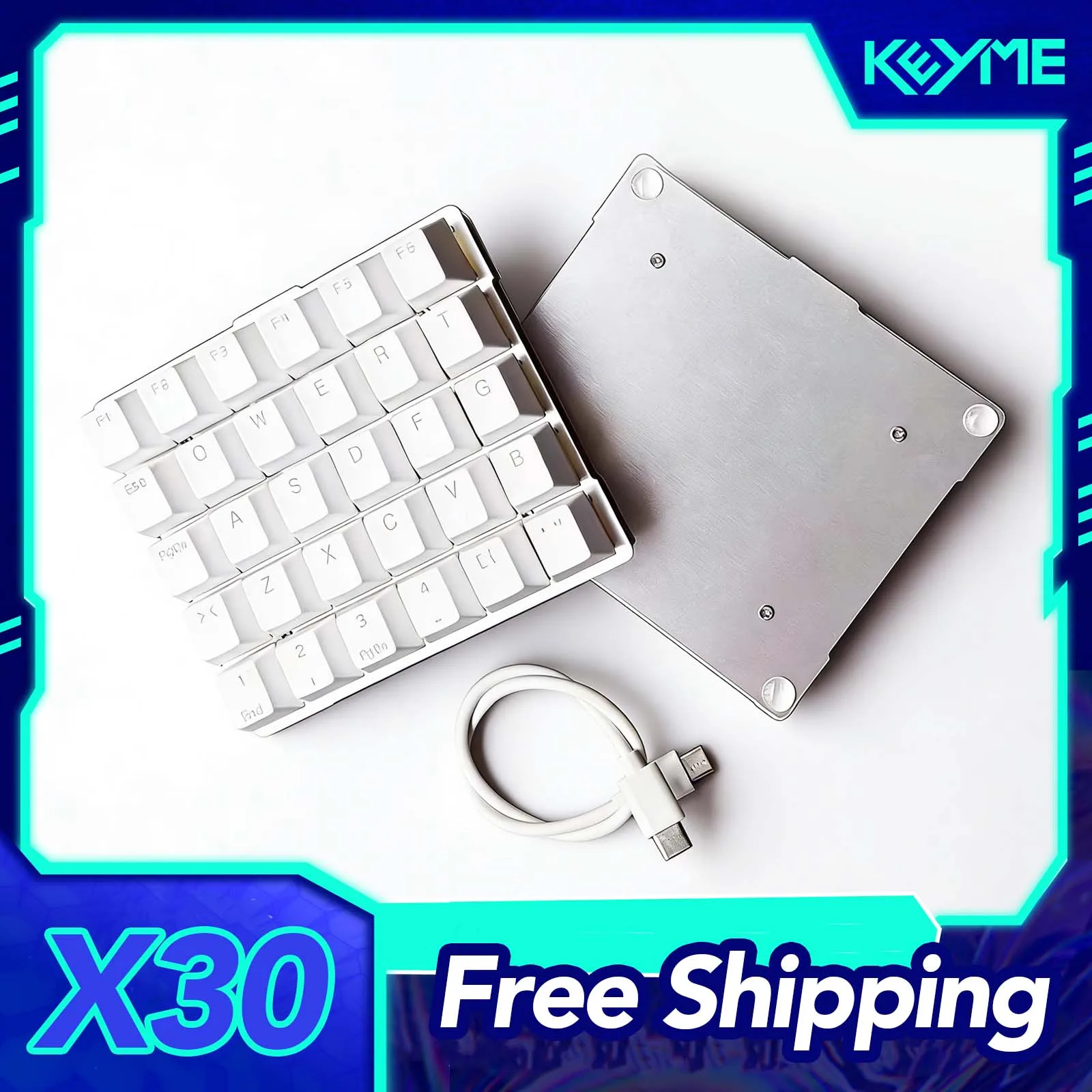 

X30 Split Keyboard Wired Hot Swap Support QMK VIAL Stm32f40 Split Keyboards Kit PC Gamer Accessories Customized Keyboard Gifts