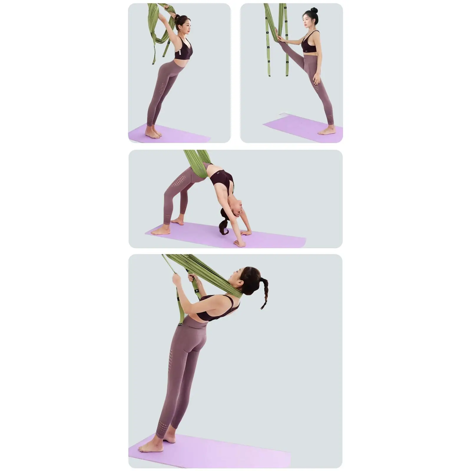 Yoga Stretcher Strap Versatile Elastic Band for Leg Strength Exercise with Door Anchors for Gym
