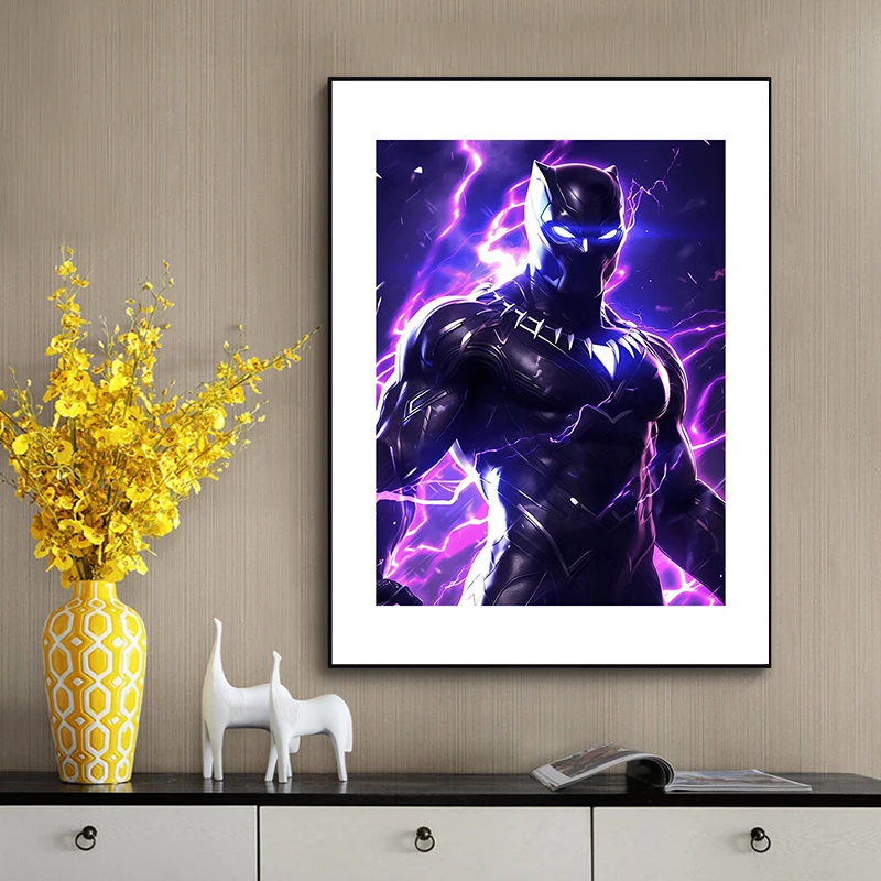 5D fai da te Marvel Diamond Painting Kit Black Panther Handmade Marvel Square Diamond ricamo pittura mosaico Art decorazione della casa