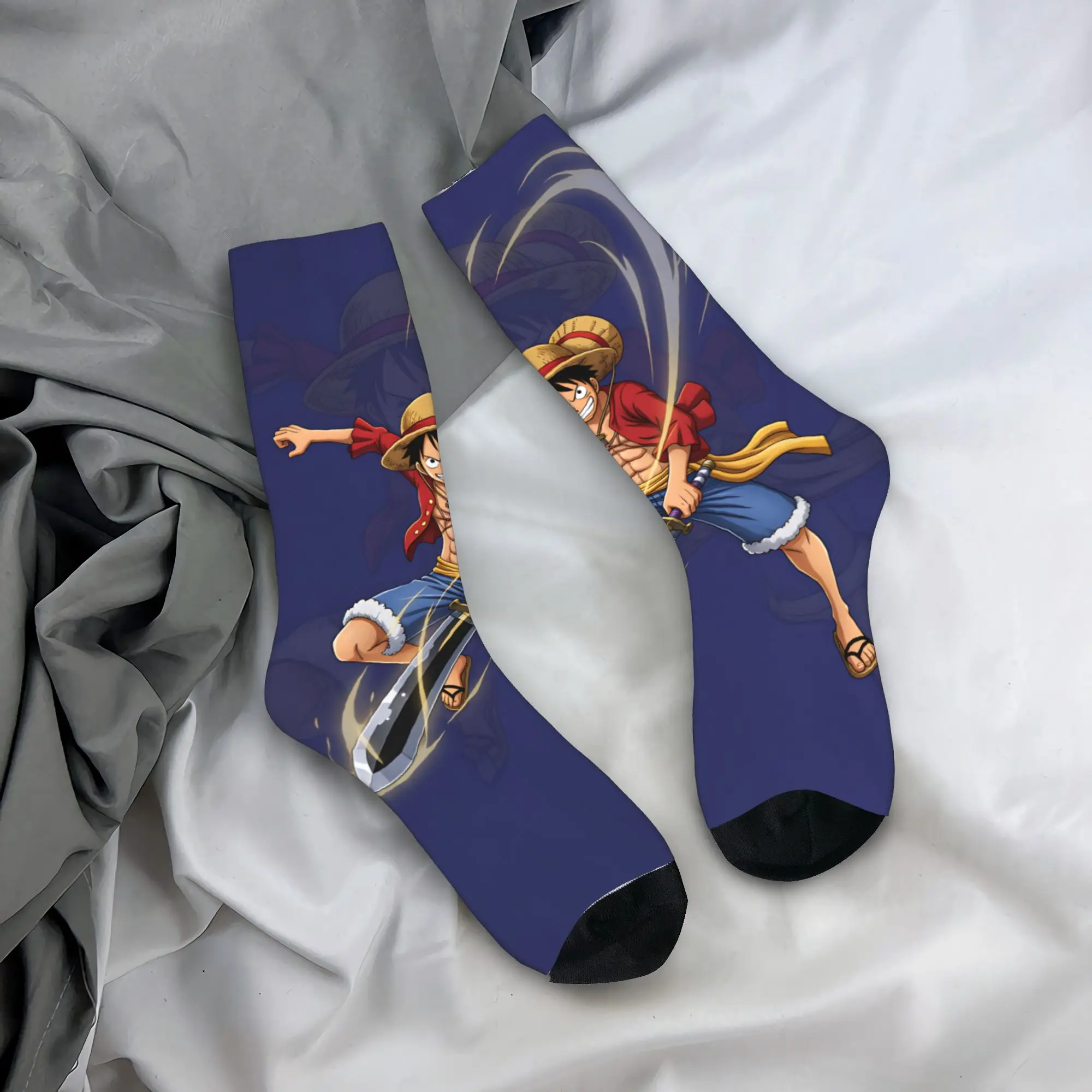 

Custom Novelty Printed One P-Pieces Socks for Men Women Stretch Summer Autumn Winter Cartoon Adventure Comic Crew Socks