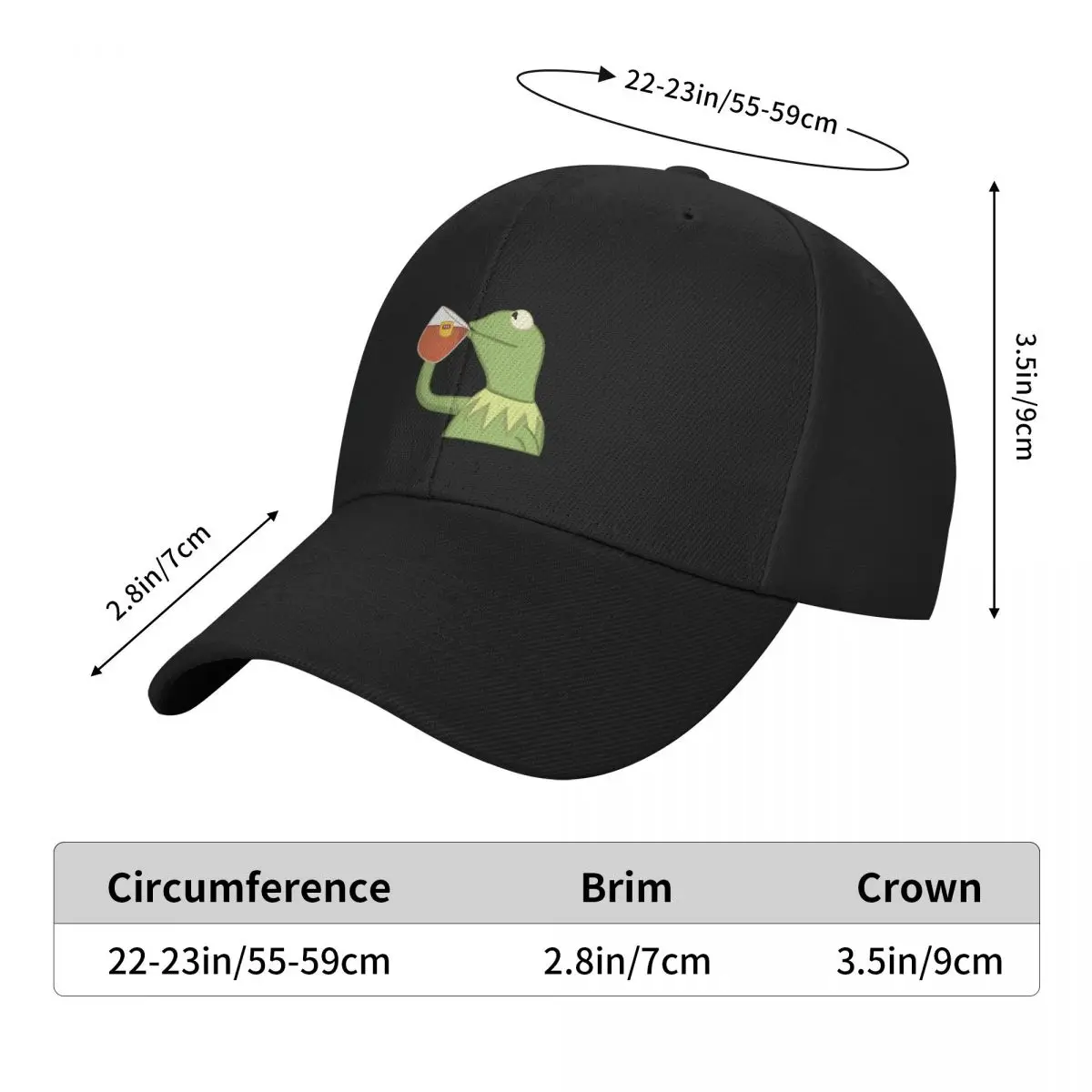 Kermit Sipping Tea Meme Baseball Cap Male hat Beach Bag Mens Women's