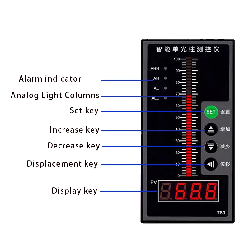 Imagem -02 - Instrumento de Controle de Transmissor de Nível de Água Display Digital Inteligente Entrada Universal 420ma Rs485 Saída de Relé