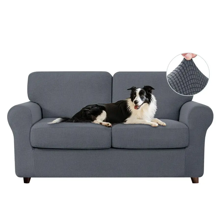 

YI 5 Piece Loveseat Covers Couch Covers for 2 Cushion Couch, Stretch Sofa Slipcovers with Separate Backrest and Cushion Covers,