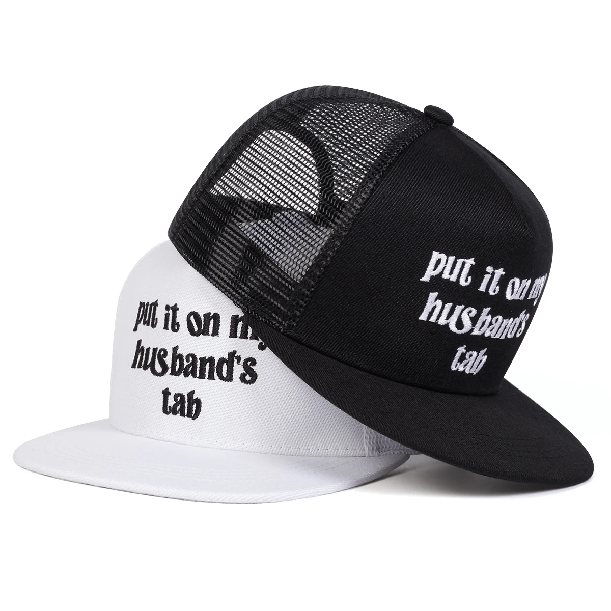Unisex Put It On My Husband Tab Embroidery Hip-hop Net Hats Spring Summer Outdoor Adjustable Casual Baseball Caps Sunscreen Hat