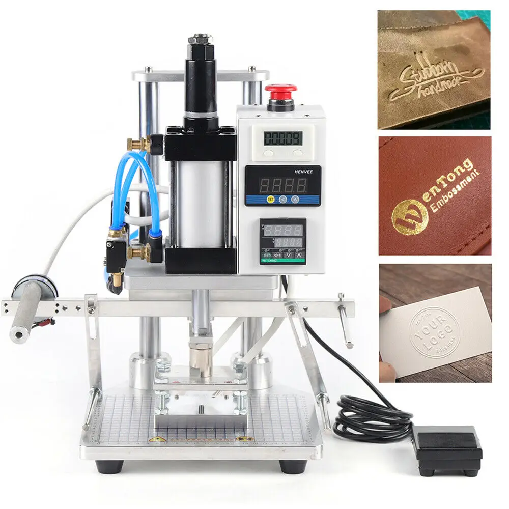 Automatic Pneumatic Hot Stamping Machine, Bronzing & Branding Equipment for ABS Plastic, PVC Film, Wood and Rubber Materials