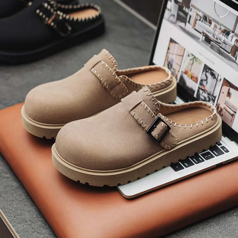 

Мужская повседневная обувь без шнуровки, летняя обувь для прогулок по городу на мягкой подошве, модные молодежные дышащие легкие полутапочки для вождения