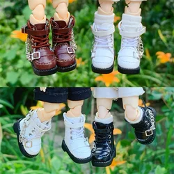 Ob11 Shoes Cool Boots Motorcycle Boots With Double Chain For Gsc, P9 Body, 1/12Bjd, Ymy, Molly, High Shoes Obitsu11 Doll