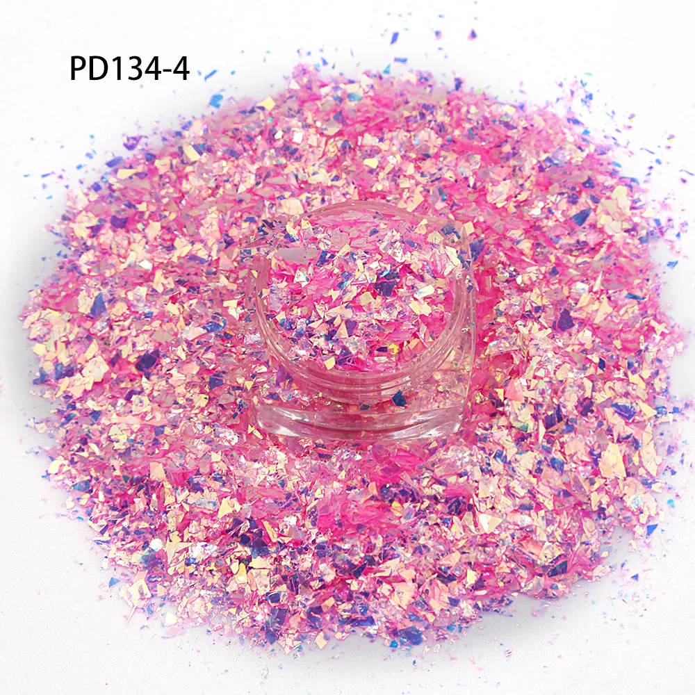 50 G/zak Holografische Highlight Glitter Glinsterende Onregelmatige Fragment Pailletten Gradiënt Opaal Nagel Glitter Vlokken 3d Manicure Tips