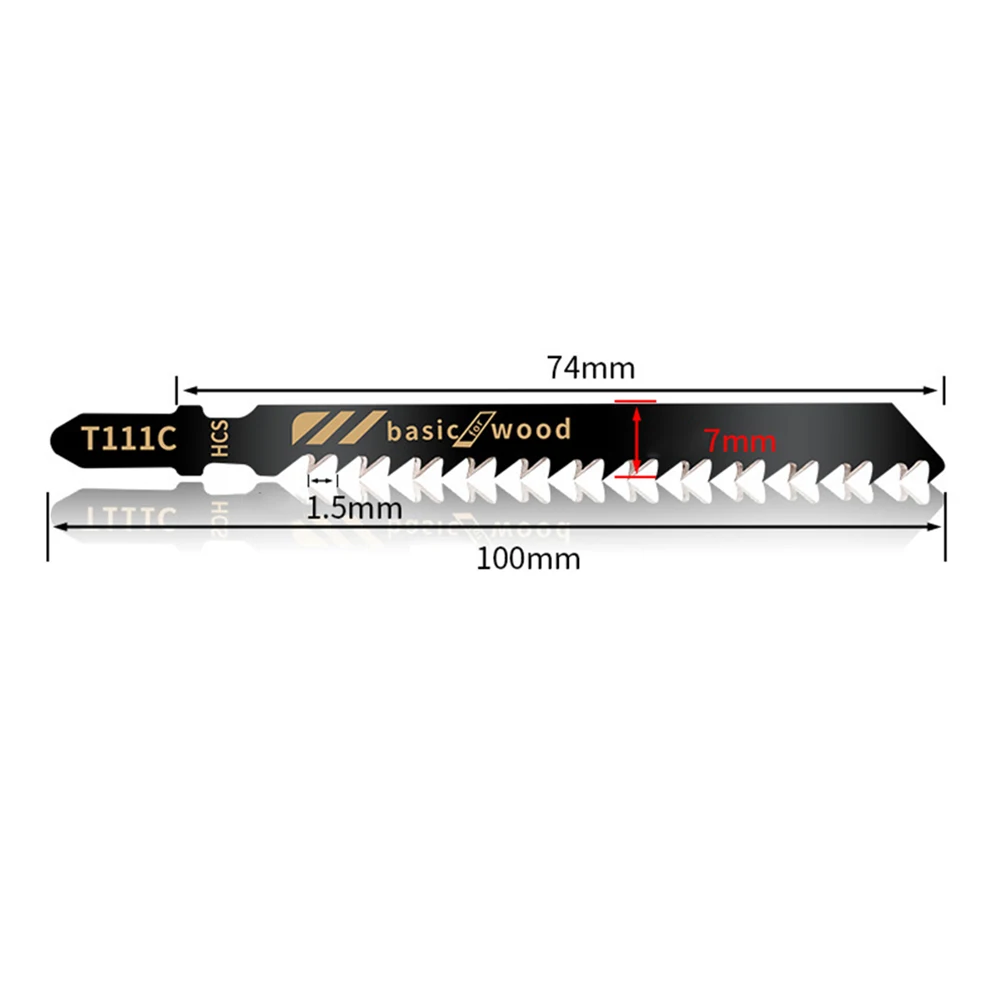 Lames de scie sauteuse T111C HCS, 100mm, 5 pièces, pour couper le bois, l'aggloméré, les fibres, le bricolage