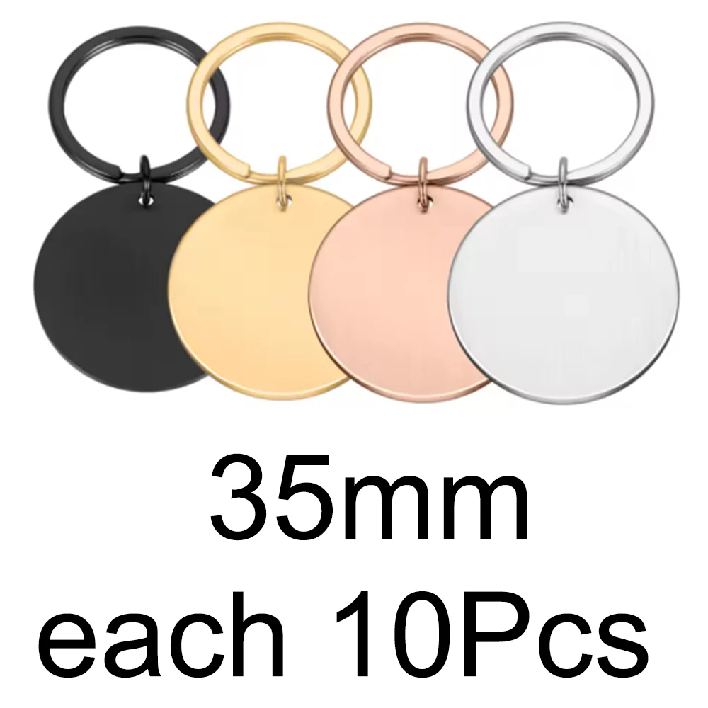 

Персонализированные 40 шт. бирки из нержавеющей стали Rouund на заказ