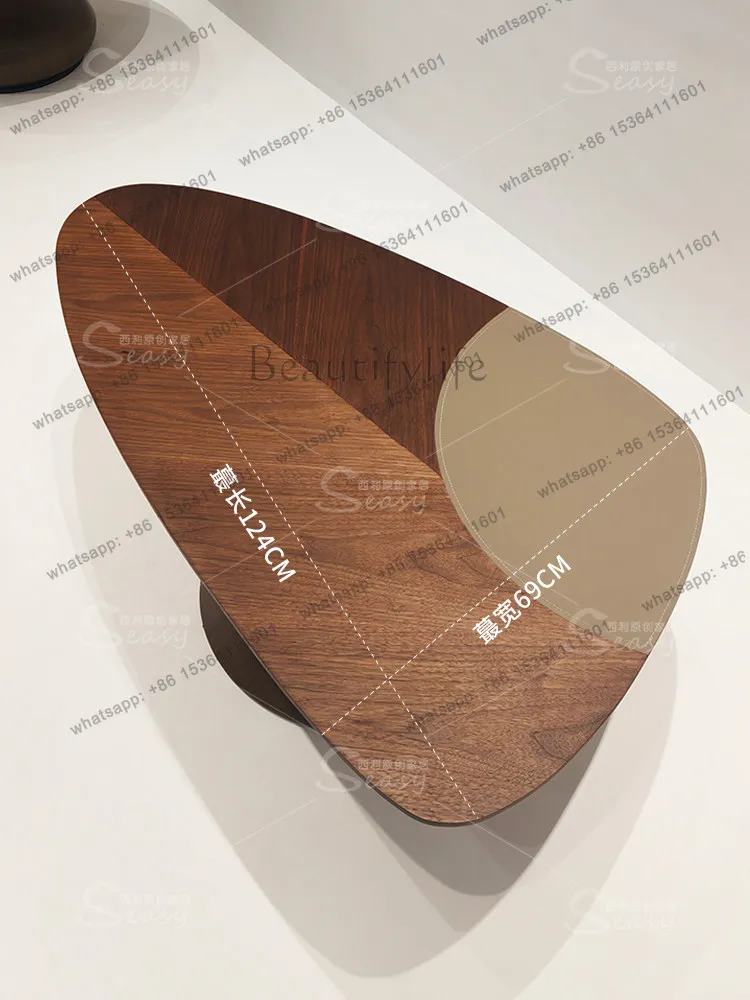 PG antique coffee table combination wabi sabi light luxury retro home living room designer special-shaped round tea table