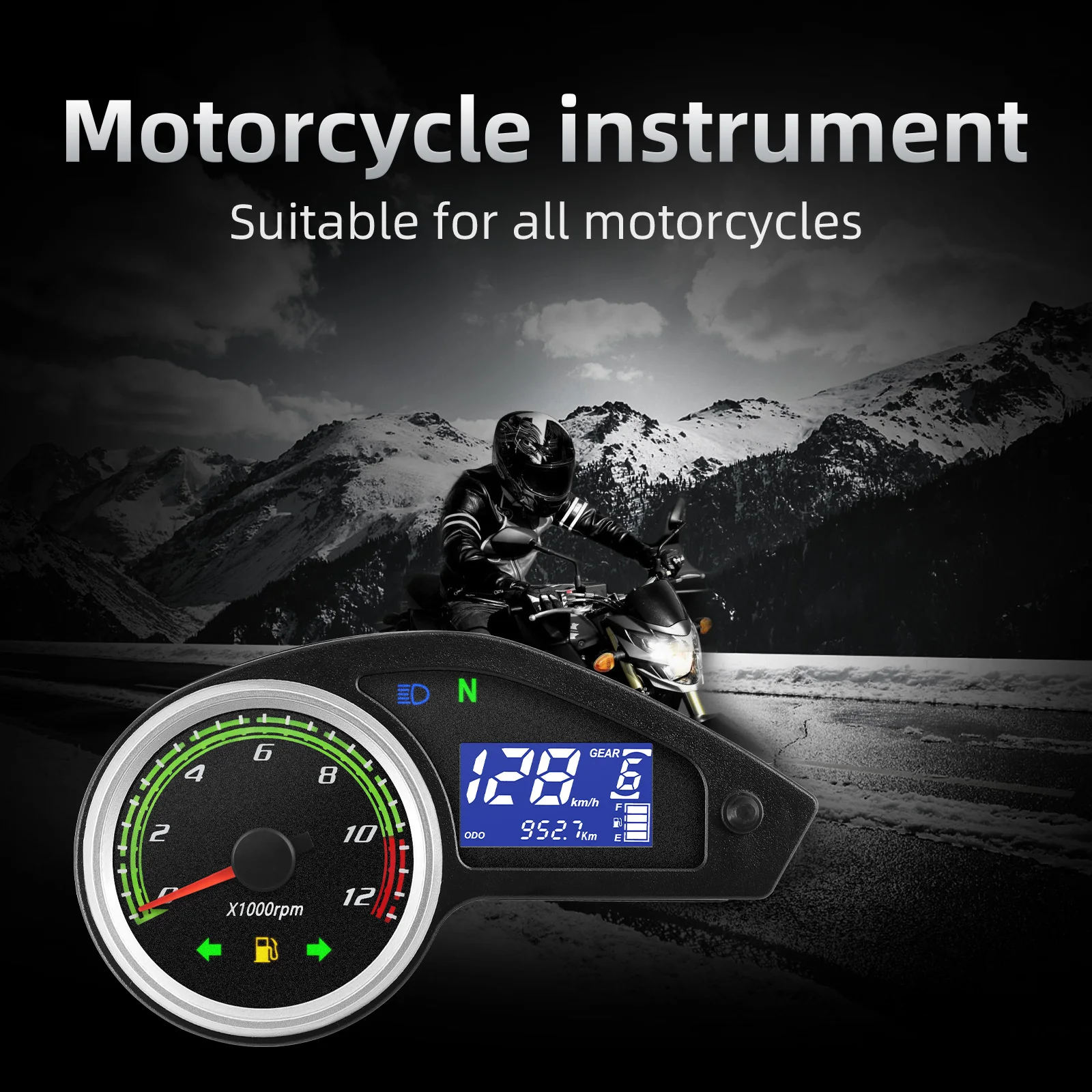 HD LCD Digital Motorcycle Instrument Speedometer Odometer Meter Tachometer Moto Dashboard For Honda OffRoad XR150 GY200 12V