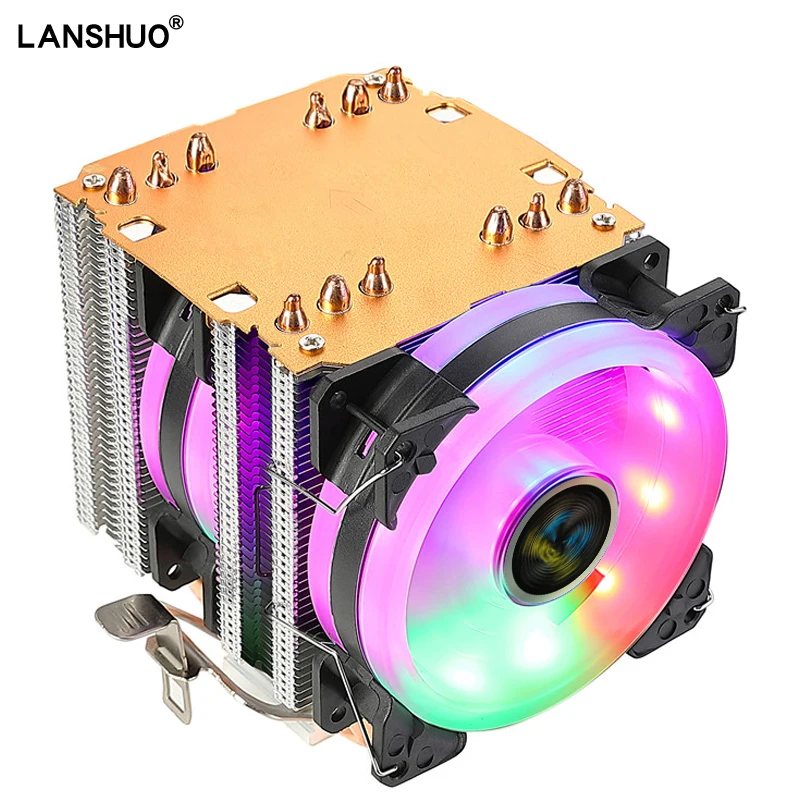 

LGA X79 X99 CPU radiator LED 6 heat pipe twin tower cooler 90mm 4Pin PWM Cpu cooling fan for Intel 1200 1155 1366 2011 AMD3 AM4