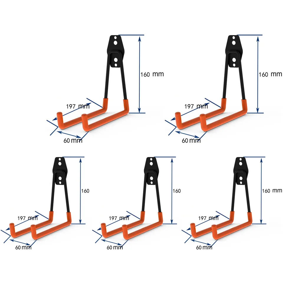 Zware metalen haak Garage Organizer Wandmontage Fietshanger Haken Wandmontage Antislip opberghaak voor ladders Tuingereedschap