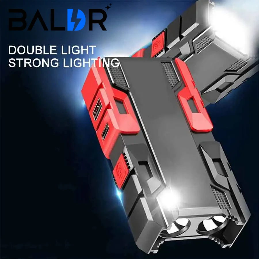 Dual Core LED High-intensity Flashlight Portable High-Power Multifunctional Emergency Lighting Emergency Mobile Power Bank Lamp