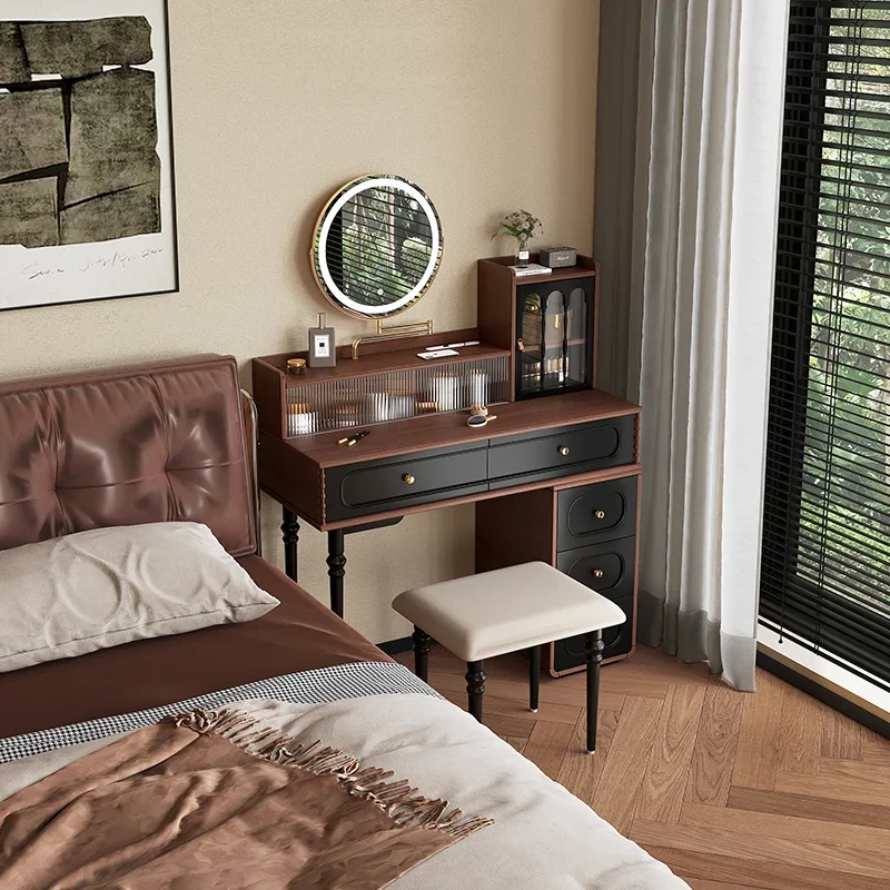 

Европейский винтажный туалетный столик для спальни, деревянные ящики для хранения, туалетный столик, шкафы, ювелирное зеркало, мебель для дома Penteadeira