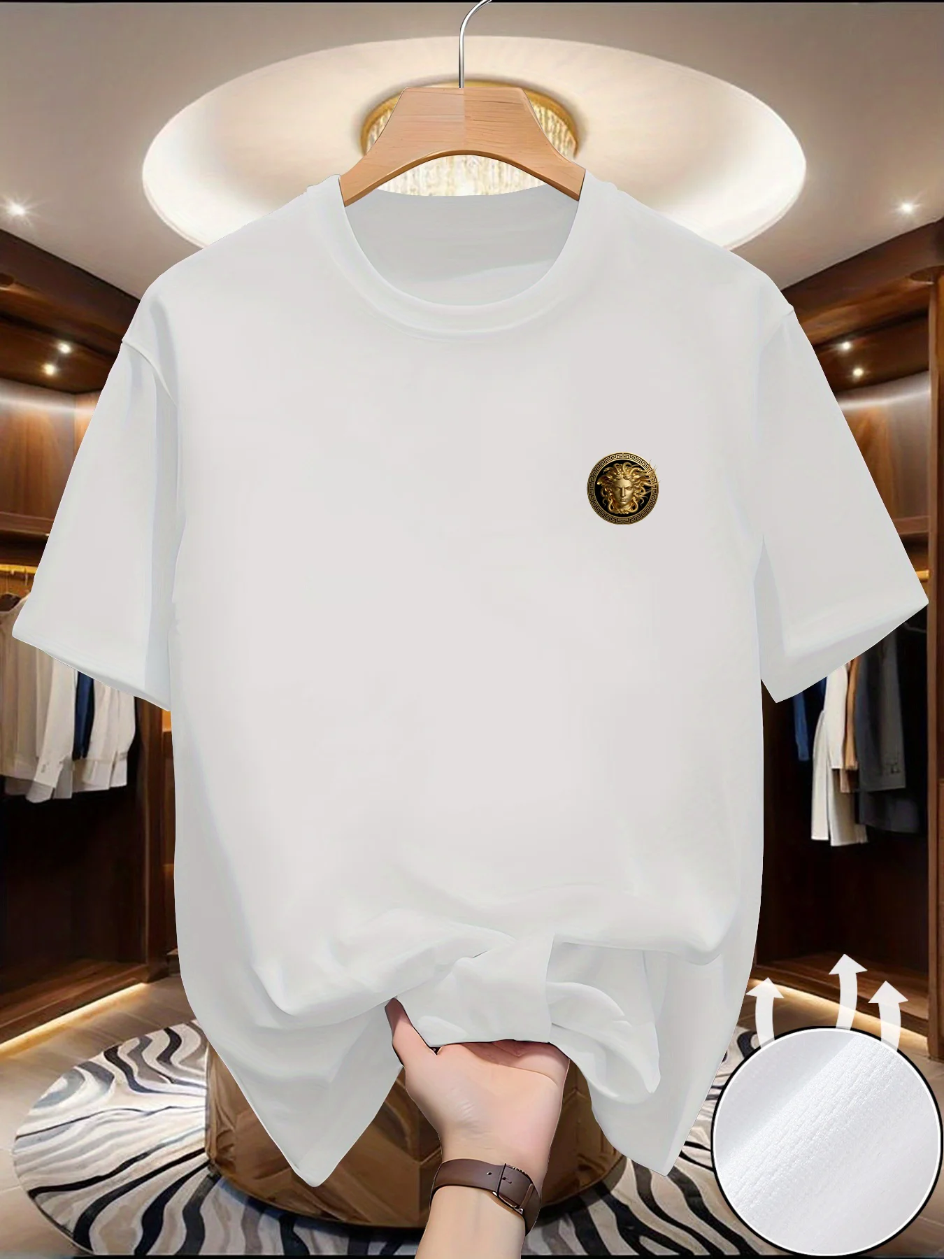 

New Summer Luxury Men's Fashion Fox Leopard Print T-shirt Crewneck Casual Trend Y2K High-end High Quality Fitness Sports T-shirt