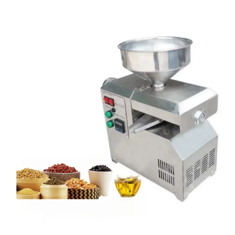 Full Automatic Cold And Hot Press Mini Oil Press For Peanut Coconut Olive Sunflower Chia Sesame Walnut And Flax Seeds