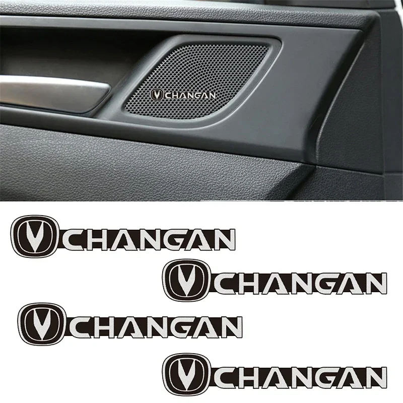 4pcs Car Stereo Emblem Stickers Speaker Badge Decals for Changan CS85 CS95 V7 CX70 CS75 Alsvin CS35 CS15 PLUS CS55 CX30 V3 V5