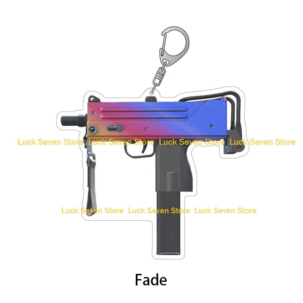CS2 الذهاب لعبة سلاح SMG MAC-10 Pipsqueak المطارد Graven صندوق إضاءة الحرارة آخر الغوص سلسلة مفاتيح مصنوعة من الأكريليك لعبة حقيبة قلادة هدية عيد #4