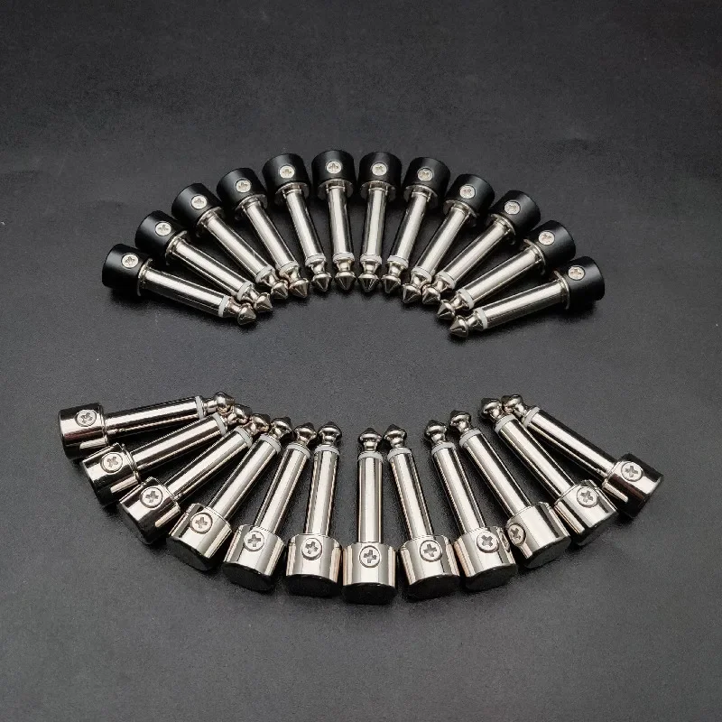 

15pcs DIY Strait Audio Solderless 6.35 Mono Jack Solder Free Jack Guitar Effect Connector Chrome Black