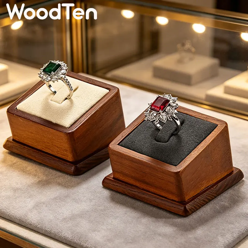 

WoodTen Ring Display Stand Ring Jewelry Organizer Jewelry Holder Jewellery Display Prop Jewelry Exhibition Store Ring Stand