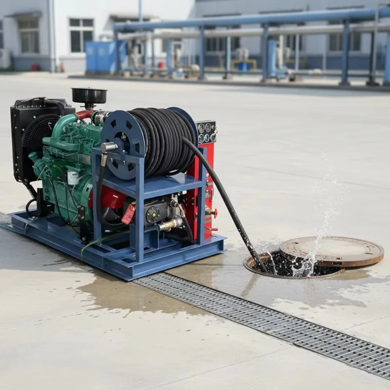 Remote Control 4-cylinder Diesel 60kw Heavy Duty High Pressure Water Jetting Machine Large Sewer Drainage Pipeline Cleaning
