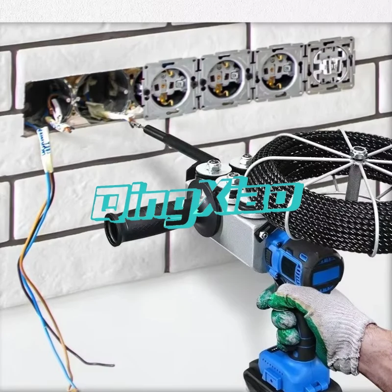 Brushless Charging Cable Threading Machine Fully Automatic Electrician Tool Wireless Portable Wall Pipe Threading Equipments Use