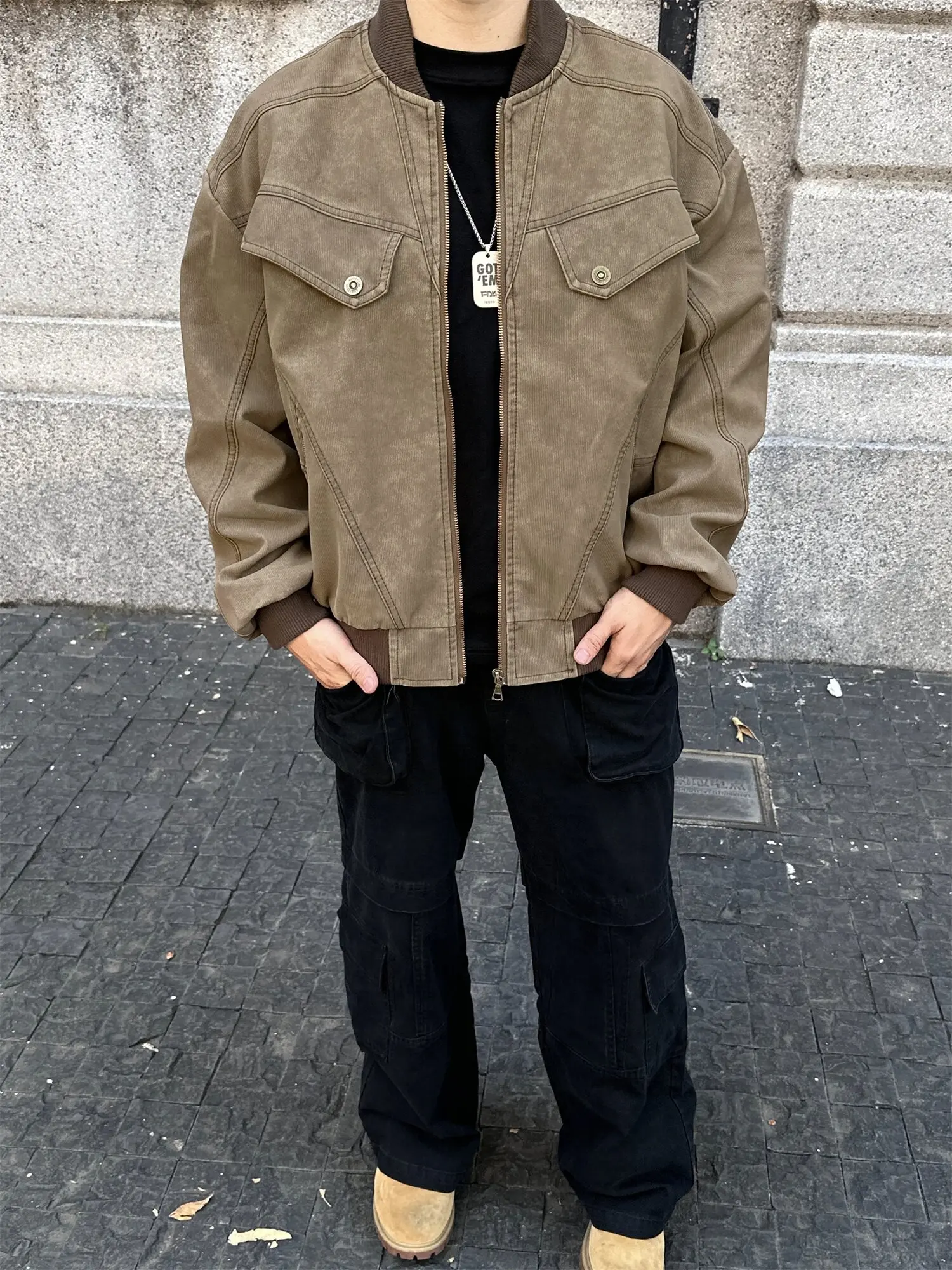 

American Retro Street Corduroy Detroit Workwear Jaet Loose Casual ex Autumn Winter Faion Brand Haome Outerwear
