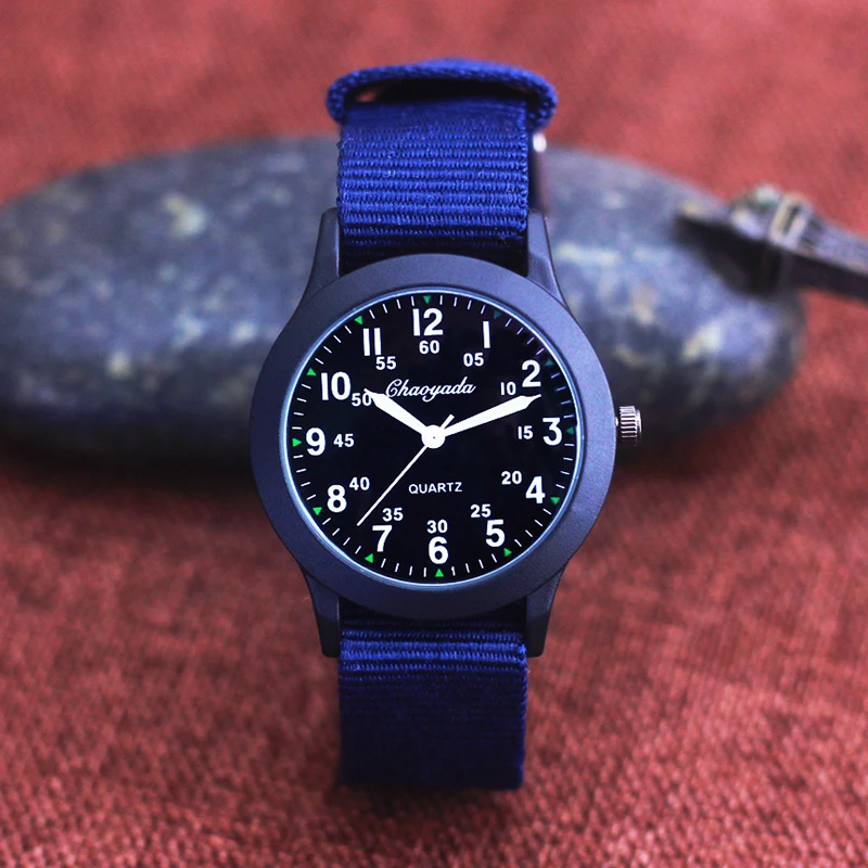 New Boys Breathable Canvas Outdoor Sports Children's Watch for Middle and Primary School Students, Quartz Waterproof Electronic